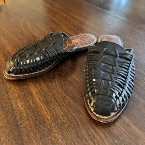 Sam Edelman Womens Keelyn Huarache Black Mules Size 7.5